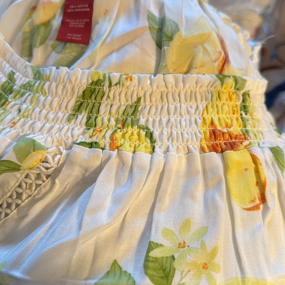 Saks Fifth Avenue Off the shoulder bell short sleeves dress romper Sz M - Picture 8 of 8